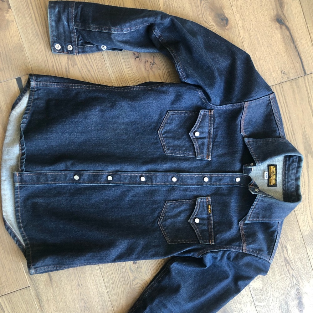 IRON HEART Selvedge denim western shirt 12oz M